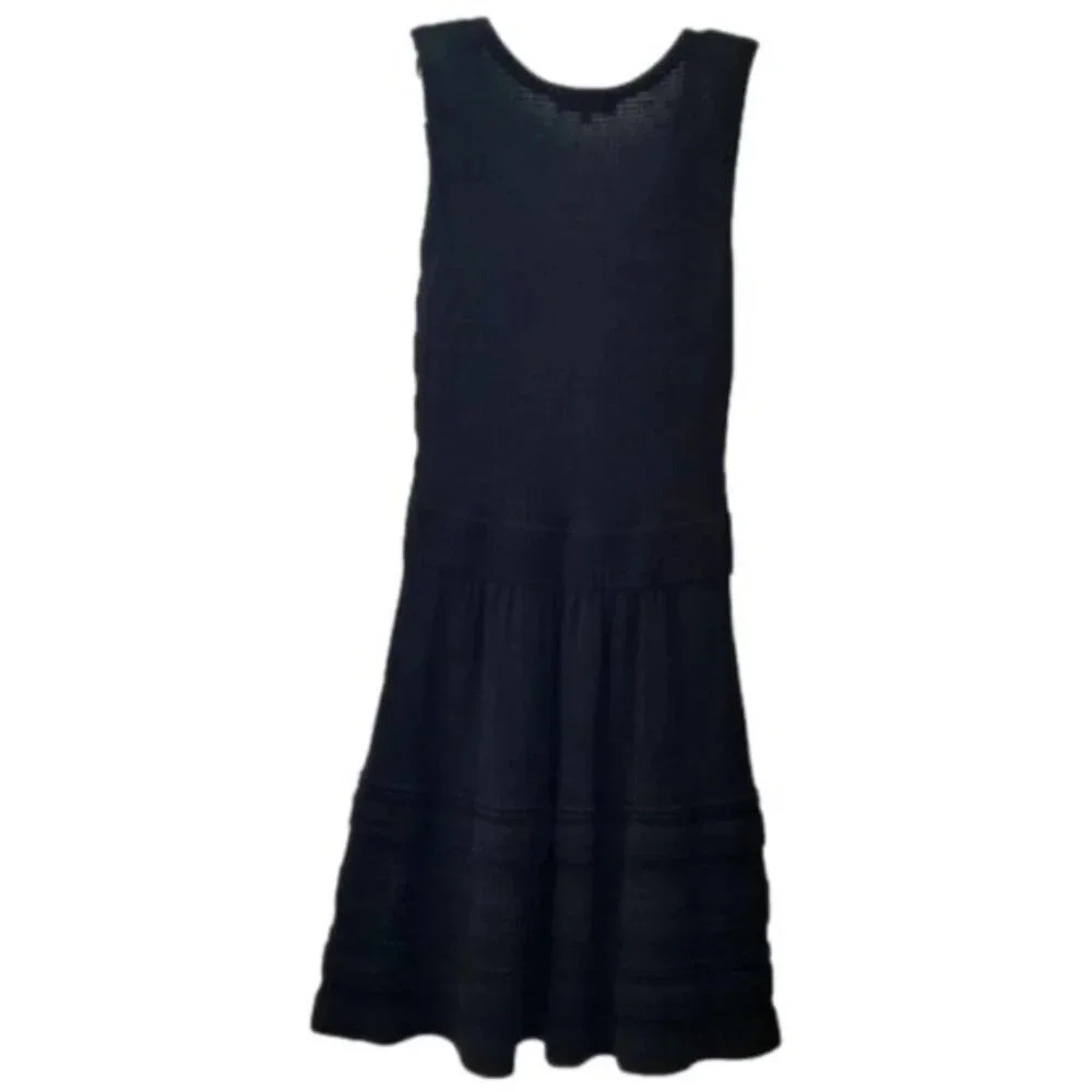 Sandro Paris Cotton Black Knit Mini Dress 4 - Picture 3 of 11